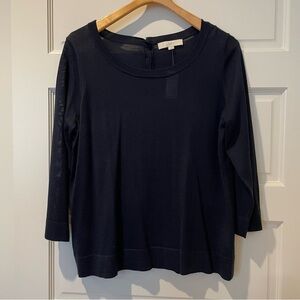 3/4 sleeve LOFT navy sweater